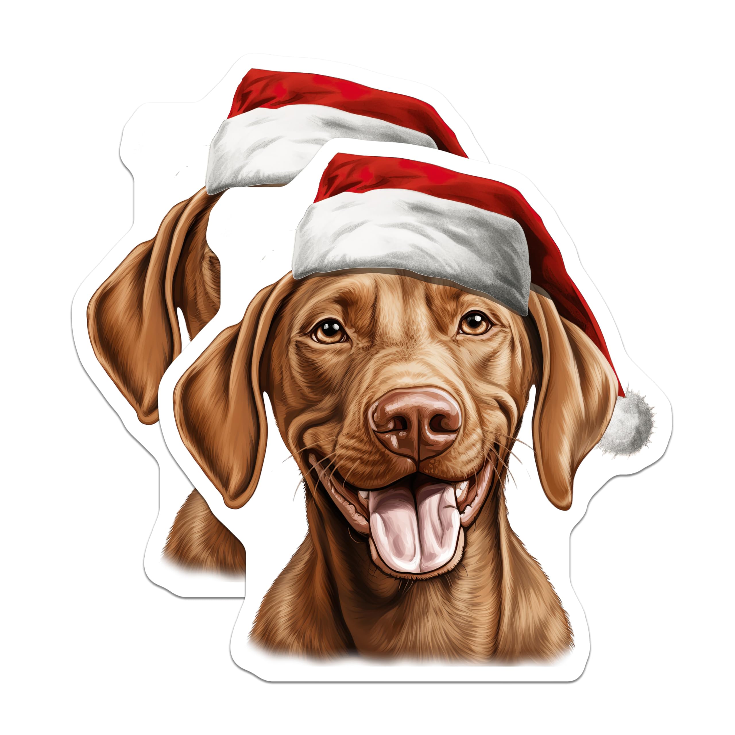 (2 Pack) Christmas Dog Magnets - Festive Pet Lover Decor - Holiday Canine Fridge Art - 5 Inches On Longest Side - Thick Durable Magnet - Made in USA - MAG25922