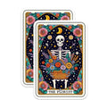 (2 Pack) Skeleton Florist Stickers - Gothic Floral Stickers - Night Sky Skeleton Art - 5" On Longest Side - Sticks to Smooth Flat Surfaces - Made in USA - BMCS5410