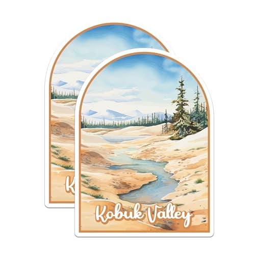 (2 Pack) Kobuk Valley National Park Bumper Magnet - US National Park - Choose from 63 Parks - 5" On Longest Side - Decal for Car Bumper, Laptop, Water Bottle, Wall, and Window - MAG1530