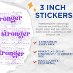 (3 Pack) Alzheimer Awareness Decals - Purple Ribbon Decal - Stronger Than Alzheimer Laptop Decal - 3 Inches On Longest Side - Easy Peel & Apply - Made in USA - 3MCS8561