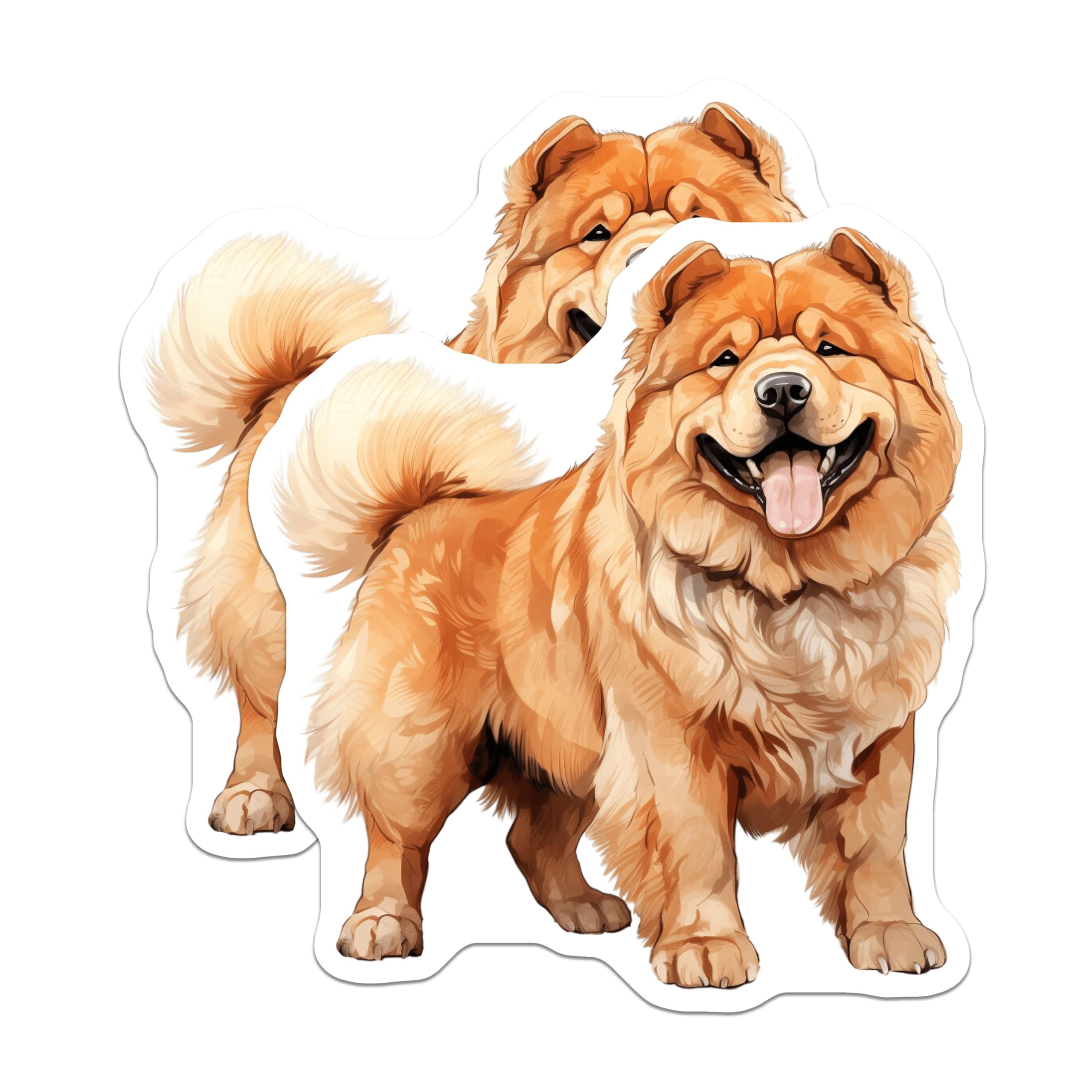 (2 Pack) Adorable Chow Chow Magnets - Fluffy Dog Lover Refrigerator Decor - Pet Parent Kitchen Home Accessories - 5 Inches On Longest Side - Thick Durable Magnet - Made in USA - MAG25067