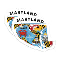 (2 Pack) Maryland Magnets - Chesapeake Bay Decor - State Pride Fridge Magnets - 5" On Longest Side - Premium Magnet - for Cars, Refrigerators, Toolboxes, Lockers - Made in USA - MAG18046
