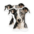 (2 Pack) Whippet Dog Portrait Magnets - Sighthound Pet Lover Decor - Animal Art Fridge Accessory - 5 Inches On Longest Side - Thick Durable Magnet - Made in USA - MAG28490