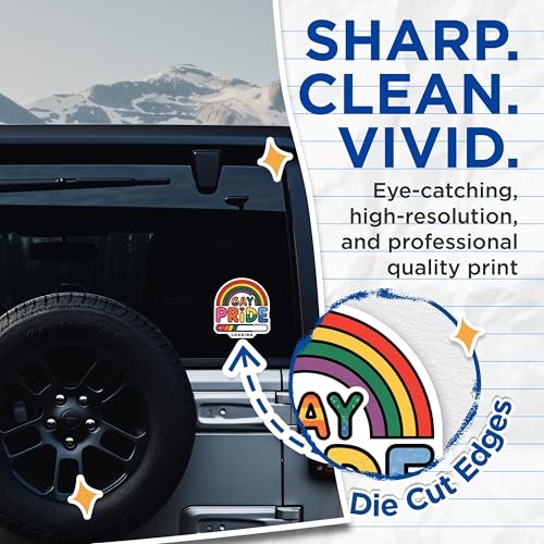 (2 Pack) Gay Pride Stickers - Rainbow Loading - LGBTQ Decal - 5" On Longest Side - Sticks to Smooth Flat Surfaces - Made in USA - BMCS8807