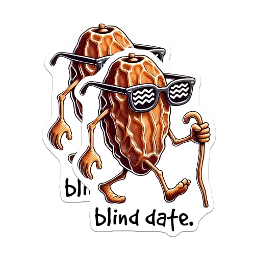 (2 Pack) Funny Date Stickers - Blind Date - Hilarious Food Pun - 5" On Longest Side - Sticks to Smooth Flat Surfaces - Made in USA - BMCS7582