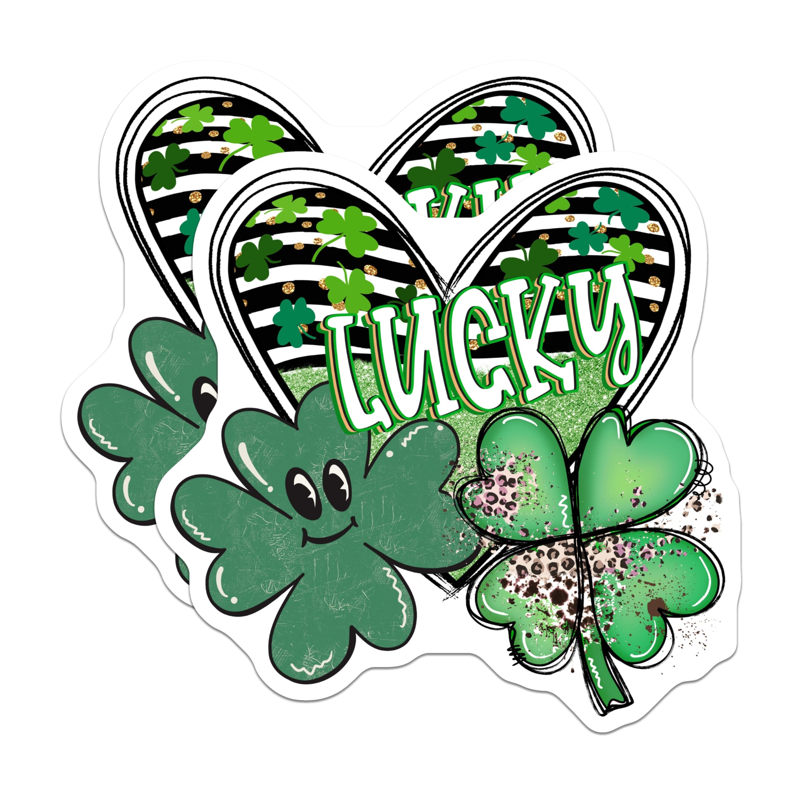 (2 Pack) Lucky Shamrocks Magnets - St Patricks Day Decor - Irish Clover Accessories - 5 Inches On Longest Side - Thick Durable Magnet - Made in USA - MAG20176