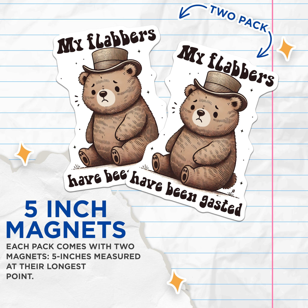 (2 Pack) Funny Bear Magnets - Adorable Fridge - Quirky Bear Kitchen Magnets - Cute Bear Magnet - 5" On Longest Side - for Cars, Fridges, Toolboxes - Made in USA - MAG3627