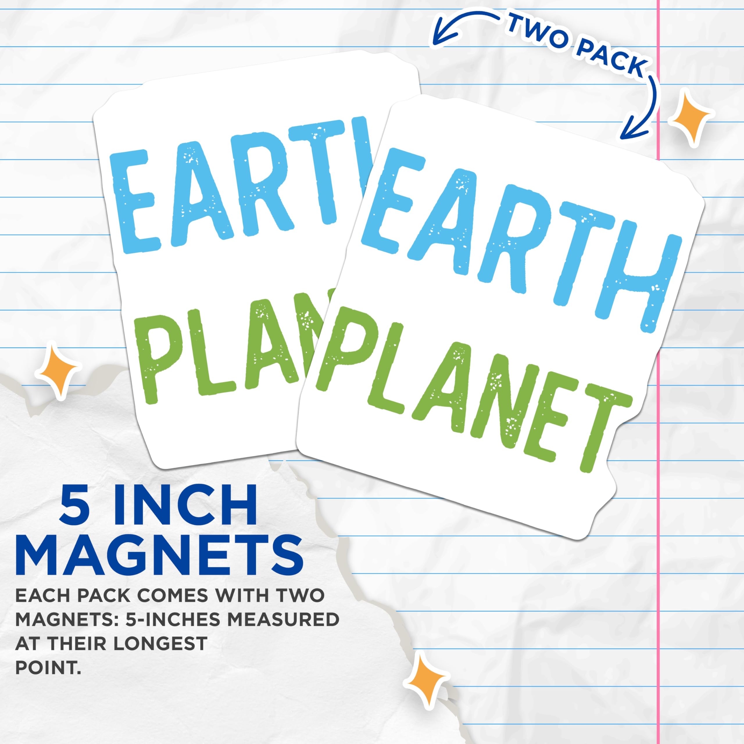 (2 Pack) Earth Planet Magnets - Environmental Awareness Message - Eco Friendly Home Decor - Nature Lover Statement Art - 5 Inches On Longest Side - Thick Durable Magnet - Made in USA - MAG21596