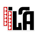 (2 Pack) I Heart LA Stickers - Los Angeles California - City Pride Decals - 5" On Longest Side - Sticks to Smooth Flat Surfaces - Made in USA - BMCS18071