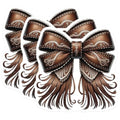 (3 Pack) Brown Bow Decals - Ornament Decal - Decorative Bow- 3 Inches On Longest Side - Easy Peel & Apply - Made in USA - 3MCS5365