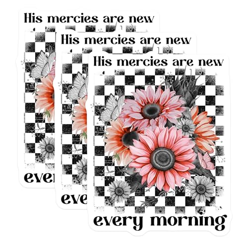 (3 Pack) Floral Laptop Decals - Sunflower Sticker - Butterfly Faith Decal - 3 Inches On Longest Side - Easy Peel & Apply - Made in USA - 3MCS8339