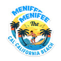 (2 Pack) Menifee California Surfer Magnets - Retro Beach Vacation Home Decor - Ocean Waves Surfboard Art Travel - 5 Inches On Longest Side - Thick Durable Magnet - Made in USA - MAG19372
