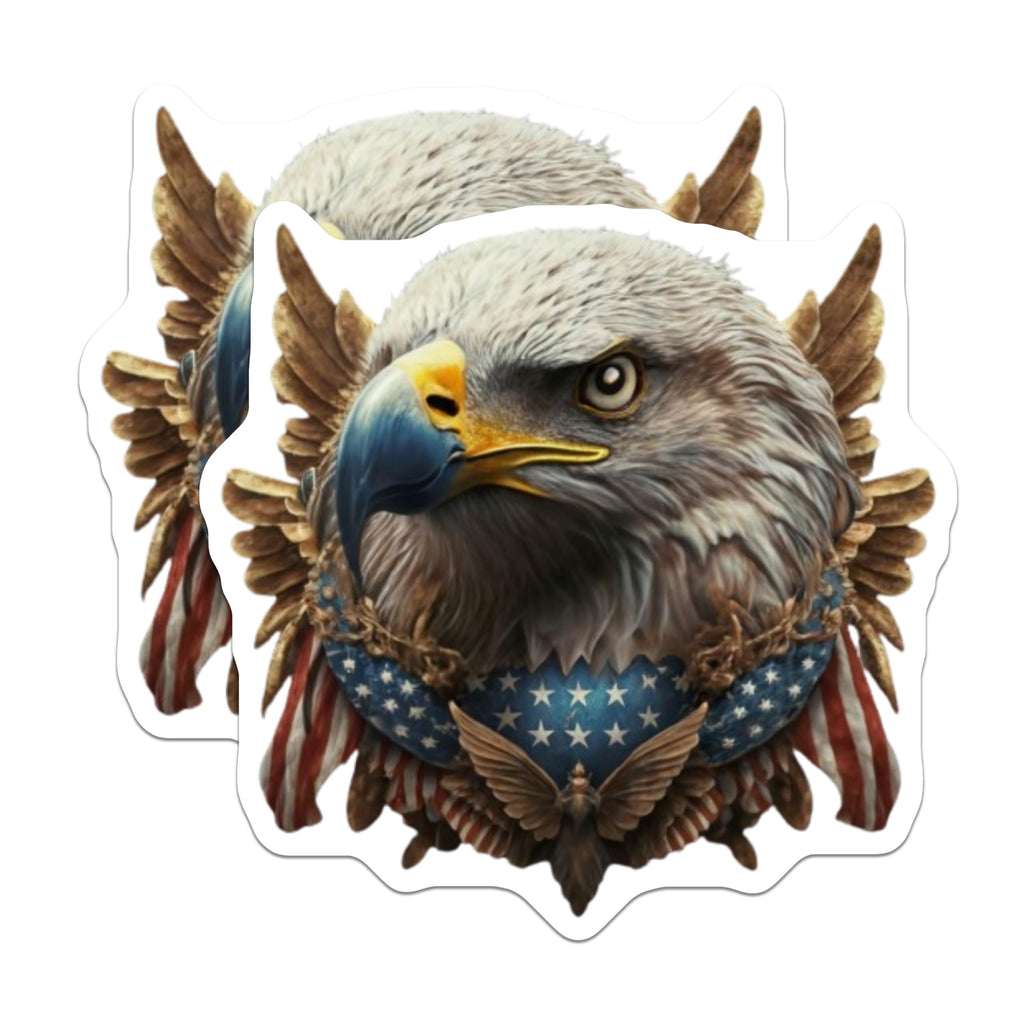 (2 Pack) American Eagle Magnets - Patriotic USA Design - Freedom Bird Emblem - 5 Inches On Longest Side - Thick Durable Magnet - Made in USA - MAG22761