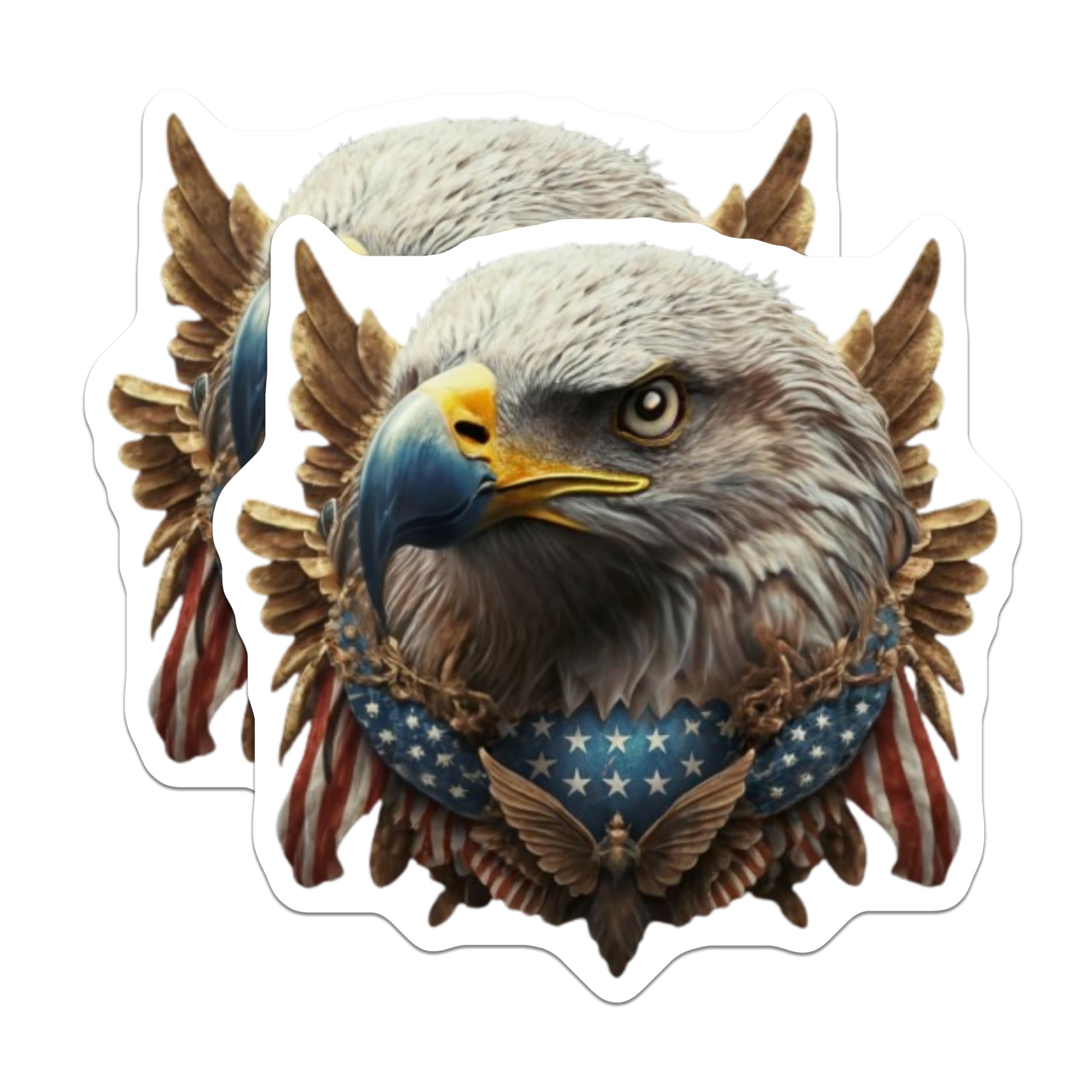 (2 Pack) American Eagle Magnets - Patriotic USA Design - Freedom Bird Emblem - 5 Inches On Longest Side - Thick Durable Magnet - Made in USA - MAG22761