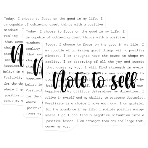 (3 Pack) Note to Self Decals - Positive Affirmations Sticker - Laptop Decals - Motivational Reminders- 3 Inches On Longest Side - Easy Peel & Apply - Made in USA - 3MCS5804