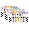 (3 Pack) Bunny Decals - Teaching Bunnies - Kawaii Cute Decals - 3 Inches On Longest Side - Easy Peel & Apply - Made in USA - 3MCS6905