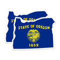(2 Pack) Oregon State Flag Stickers - Oregon Map Outline - Pacific Northwest Pride - 5" On Longest Side - Sticks to Smooth Flat Surfaces - Made in USA - BMCS21235