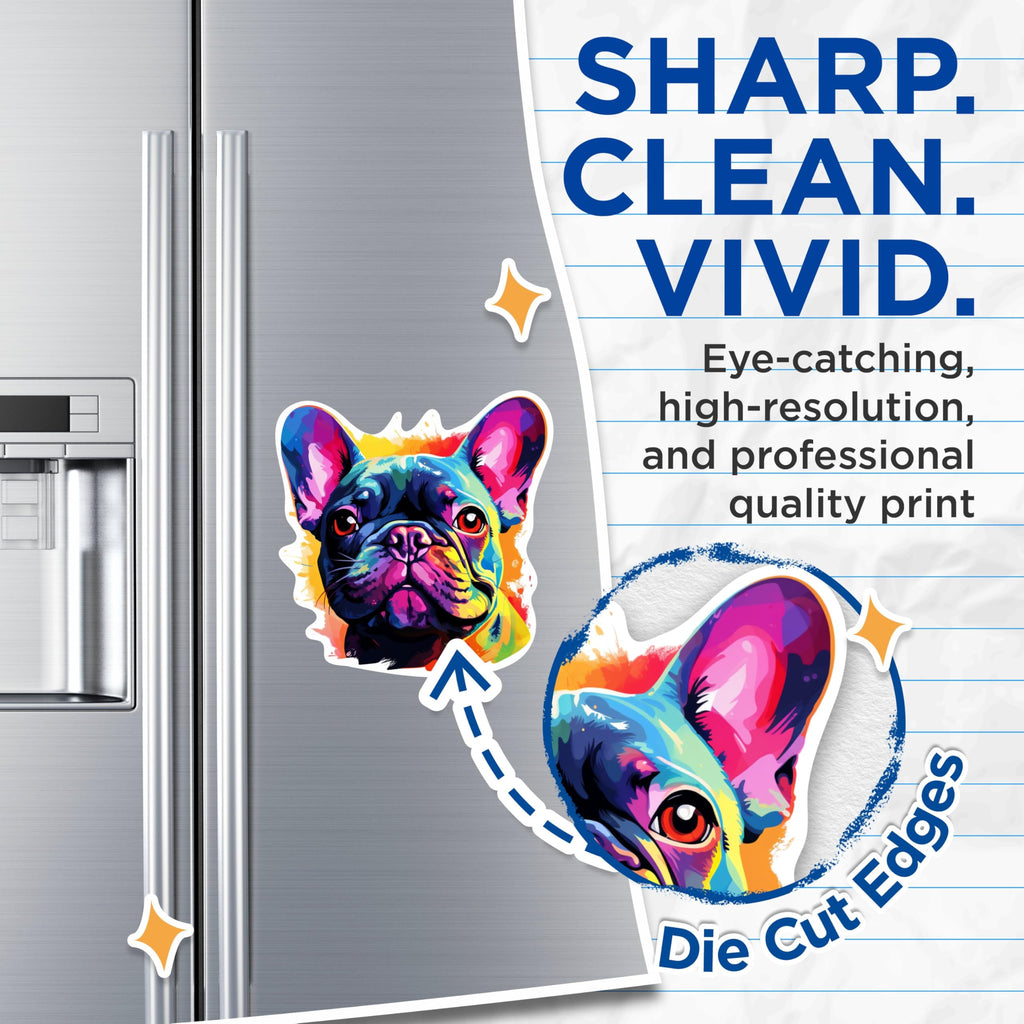 (2 Pack) French Bulldog Dog Breed Magnets - 5 Inches On Longest Side - Choose from Over 100 Dog Breeds - for Cars, Refrigerators, Toolboxes - Made in USA - MAG1859