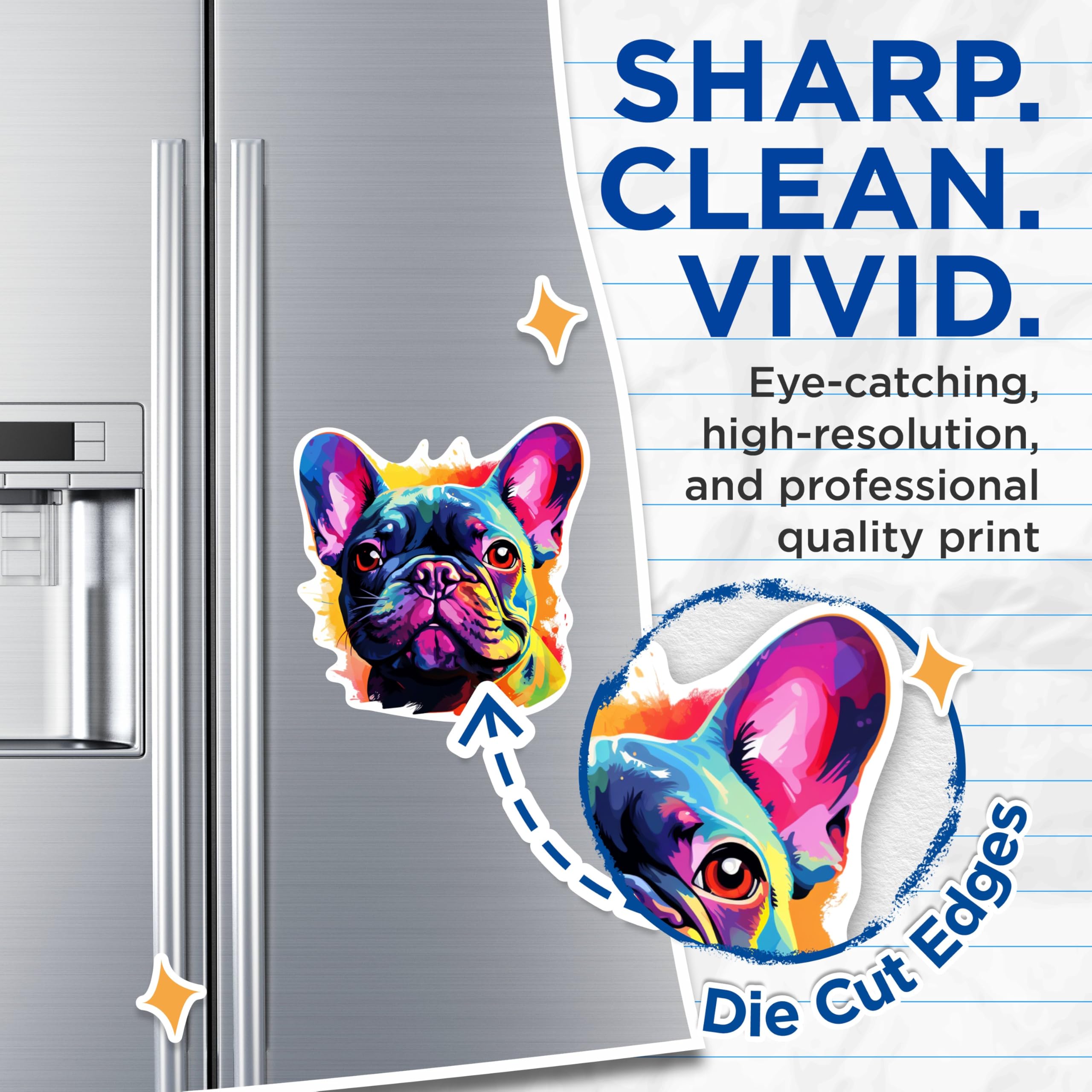 (2 Pack) French Bulldog Dog Breed Magnets - 5 Inches On Longest Side - Choose from Over 100 Dog Breeds - for Cars, Refrigerators, Toolboxes - Made in USA - MAG1859