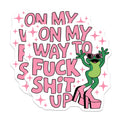 (2 Pack) Sassy Frog Magnets - On My Way to Fuck Shit Up Quote - Funny Saying Magnets - Bold Statement Magnet Decor - 5 Inches On Longest Side - Thick Durable Magnet - Made in USA - MAG21290