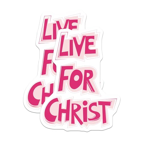 (2 Pack) Live for Christ Stickers - Motivational Christian - Religious Faith Decal - 5" On Longest Side - Sticks to Smooth Flat Surfaces - Made in USA - BMCS8943