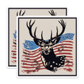 (2 Pack) Patriotic Deer Magnets - American Flag Buck Decor - Hunter Refrigerator Magnets - 5 Inches On Longest Side - Thick Durable Magnet - Made in USA - MAG19697