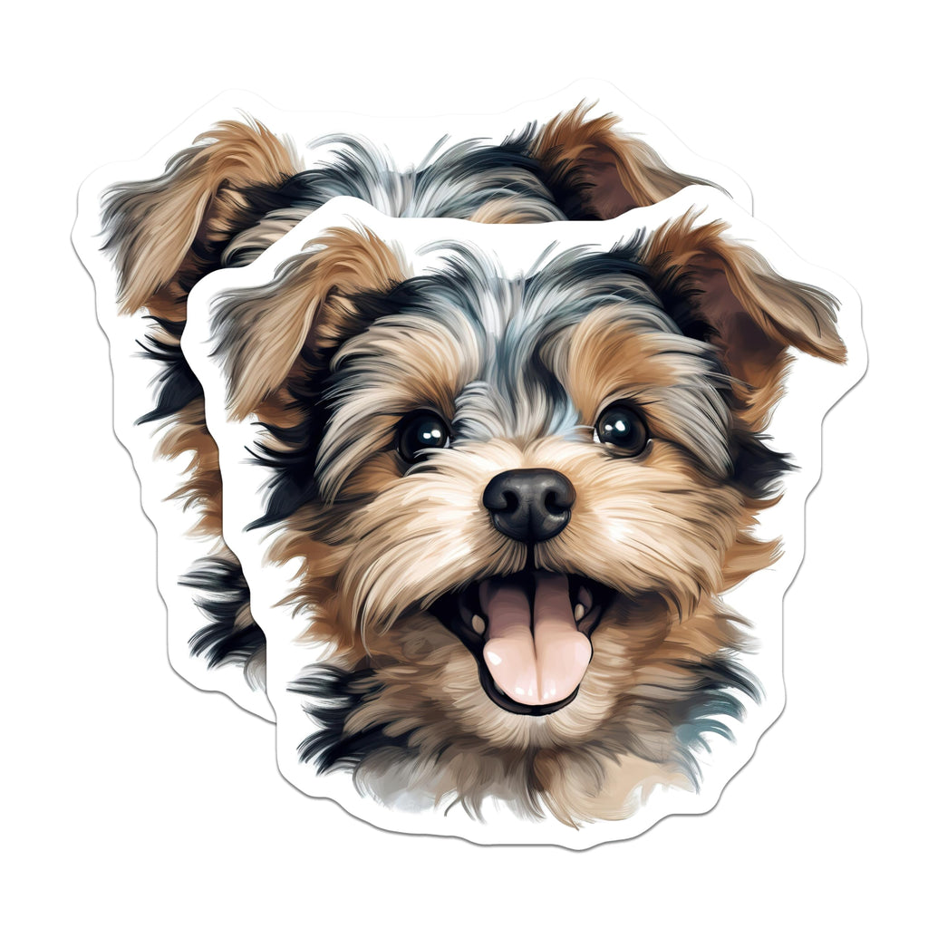 (2 Pack) Cute Yorkshire Terrier Magnets - Happy Yorkie Puppy - Dog Lover Accessory - 5 Inches On Longest Side - Thick Durable Magnet - Made in USA - MAG27331