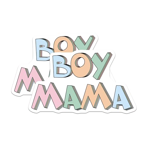 (2 Pack) Boy Mama Magnets - Cute Parent Decor - 5" On Longest Side - for Cars, Fridges, Toolboxes - Made in USA - MAG7706
