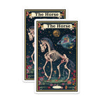(2 Pack) The Horse Skeleton Stickers - Halloween Skeleton Stickers - Space Theme Stickers - 5" On Longest Side - Sticks to Smooth Flat Surfaces - Made in USA - BMCS3711