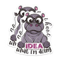 (2 Pack) Funny Hippo Magnets - No Idea What I'm Doing Magnets - Humorous Animal Magnets - Cute Hippo - 5" On Longest Side - for Cars, Fridges, Toolboxes - Made in USA - MAG4376