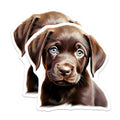 (2 Pack) Chocolate Lab Puppy Magnets - Cute Labrador Retriever - Pet Owner Fridge Decor - 5 Inches On Longest Side - Thick Durable Magnet - Made in USA - MAG27556