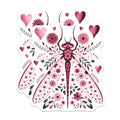 (2 Pack) Floral Dragonfly Magnets - Whimsical Nature Decor - Folk Art Garden Insect Fridge Locker - 5 Inches On Longest Side - Thick Durable Magnet - Made in USA - MAG36661
