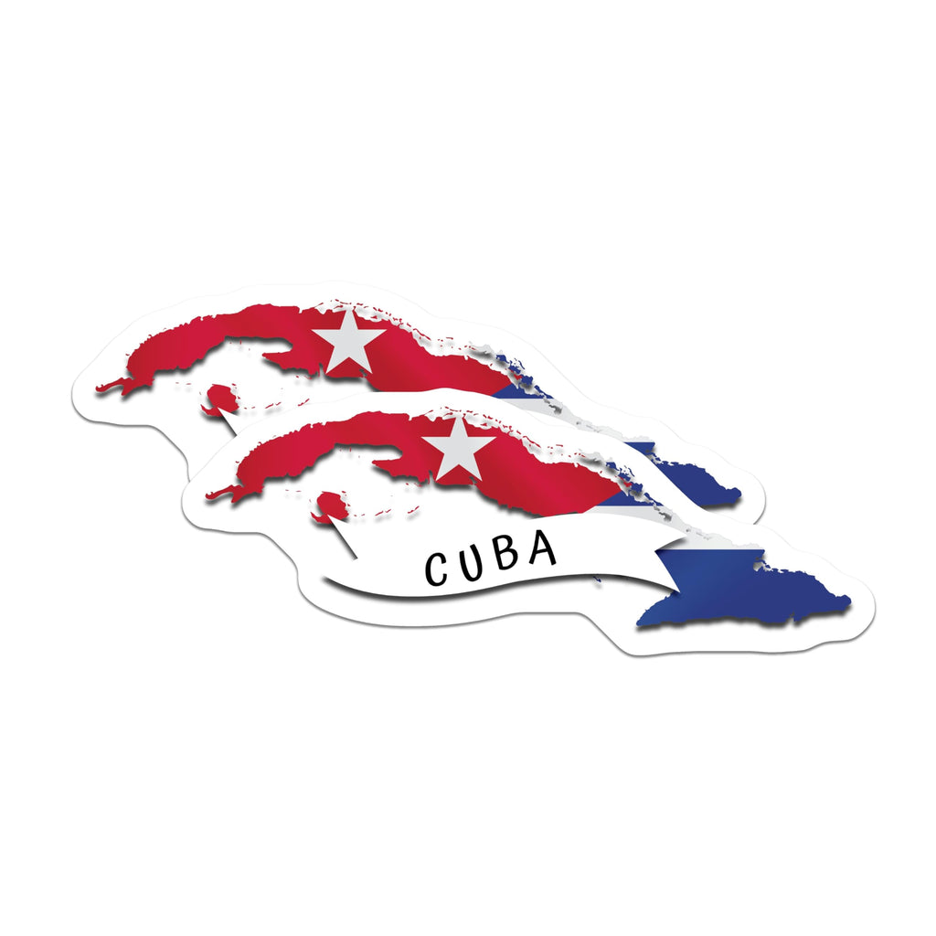 (2 Pack) Cuba Flag Magnets - Cuba Map Magnet - Cuban Pride Refrigerator Decor - 5" On Longest Side - Premium Magnet - for Cars, Refrigerators, Toolboxes, Lockers - Made in USA - MAG18536