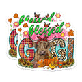(2 Pack) Gigi Blessed Highland Cow Magnets - Autumn Farmhouse Decor - Fall Grandparent Gift - 5 Inches On Longest Side - Thick Durable Magnet - Made in USA - MAG26897