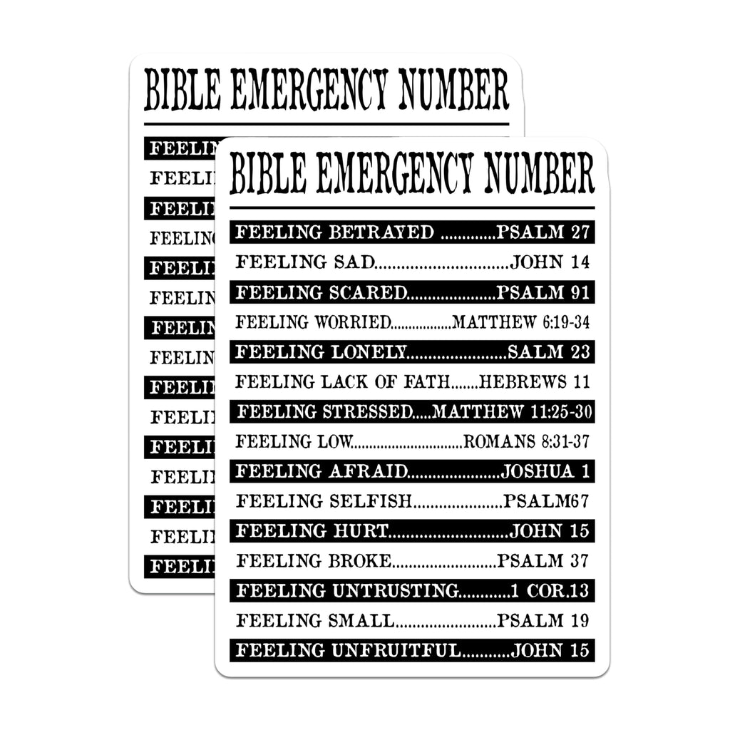 (2 Pack) Bible Emergency Number Magnets - Scripture Comfort Daily Guidance - Christian Spiritual Faith Reminder - 5 Inches On Longest Side - Thick Durable Magnet - Made in USA - MAG20026