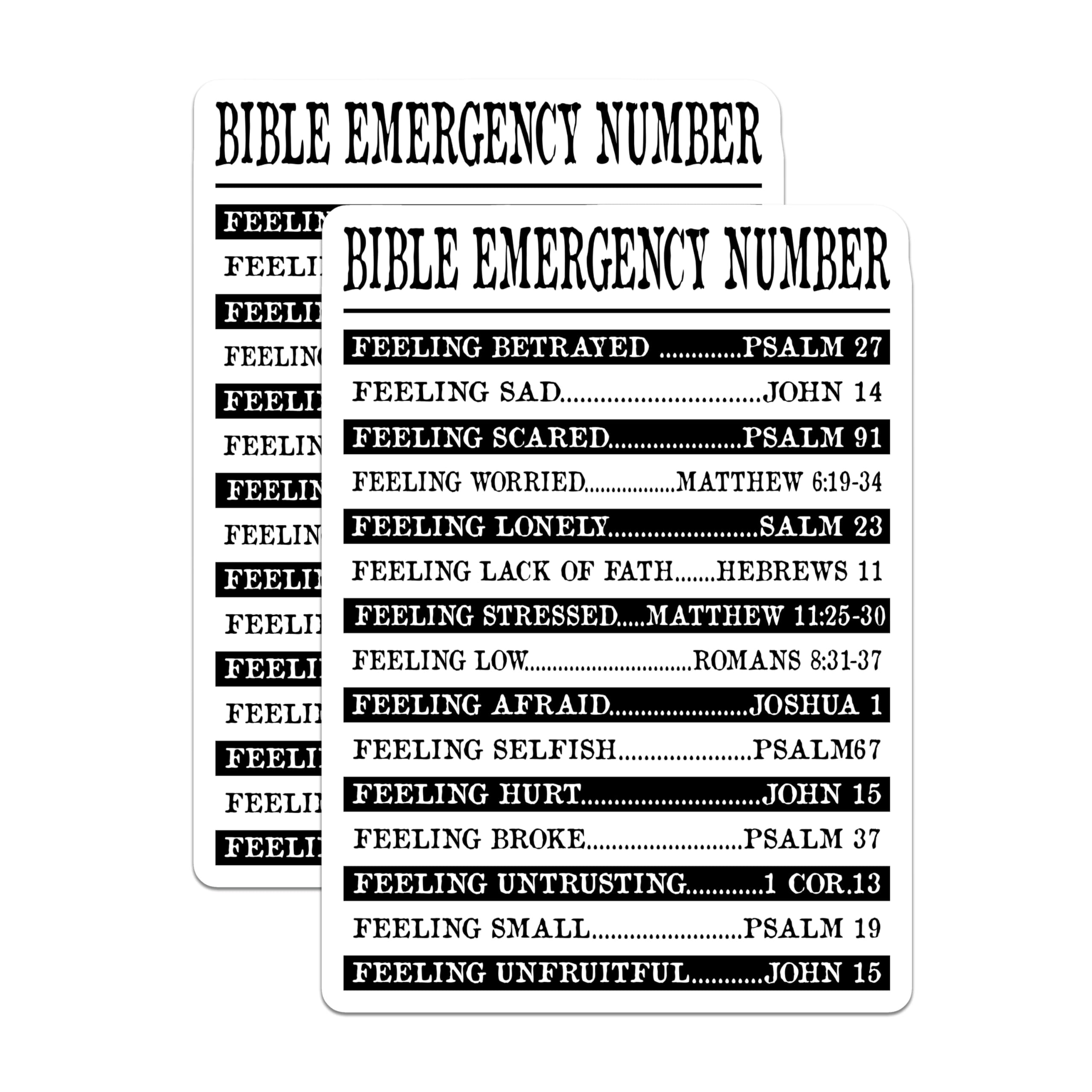 (2 Pack) Bible Emergency Number Magnets - Scripture Comfort Daily Guidance - Christian Spiritual Faith Reminder - 5 Inches On Longest Side - Thick Durable Magnet - Made in USA - MAG20026