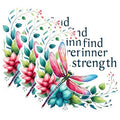 (3 Pack) Dragonfly Decals - Floral Laptop Decal - Find Inner Strength Decals - 3 Inches On Longest Side - Easy Peel & Apply - Made in USA - 3MCS1522