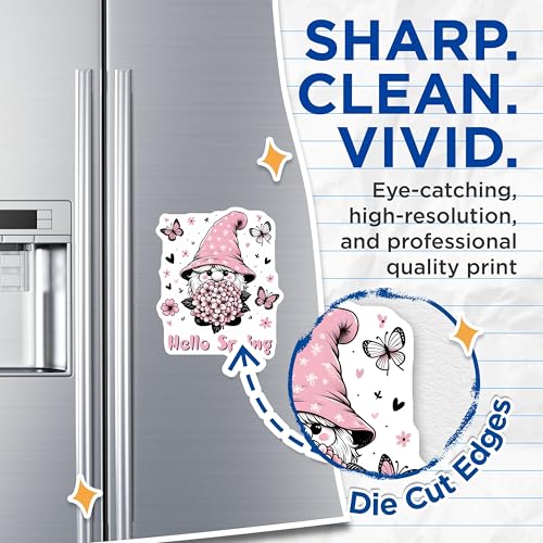 (2 Pack) Hello Spring Magnets - Cute Spring Decor - 5" On Longest Side - for Cars, Fridges, Toolboxes - Made in USA - MAG8004