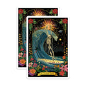 (2 Pack) Inverted Surfer Art Magnet - 5" On Longest Side - Sticks to Smooth Flat Surfaces - Made in USA - MAG10018