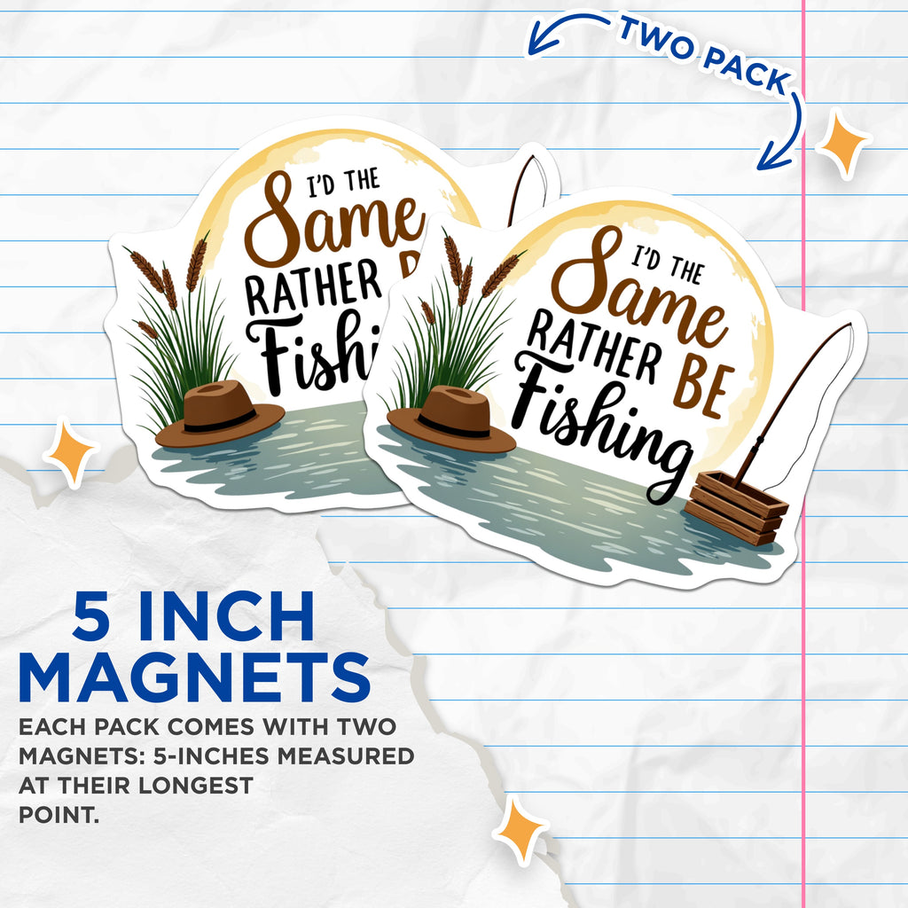 (2 Pack) Funny Fishing Magnets - Angler Humor Refrigerator Decor - Fisherman Life Saying Magnet - 5 Inches On Longest Side - Thick Durable Magnet - Made in USA - MAG39227