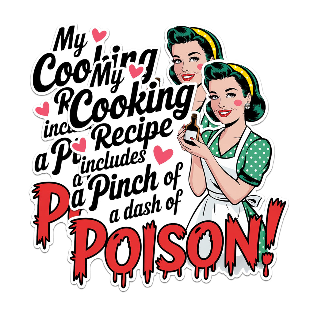 (2 Pack) Retro Pinup Kitchen Magnets - Funny Cooking Recipe Magnets - Humorous Kitchen Decor- 5" On Longest Side - for Fridges, Toolboxes, Cars - Made in USA - MAG2576