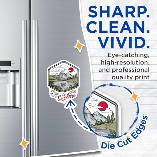 (2 Pack) Time to Explore Magnets - Nature Adventure - Hiking Scene - Mountain Magnet - Outdoor Exploration - 5" On Longest Side - for Cars, Fridges, Toolboxes - Made in USA - MAG4061