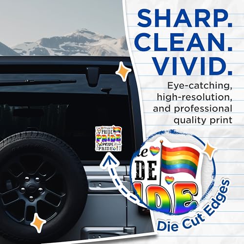 (2 Pack) Pride Stickers - LGBTQ+ Rainbow Flag - Pride Symbols and Signs - Equality and Inclusion - 5" On Longest Side - Sticks to Smooth Flat Surfaces - Made in USA - BMCS8257