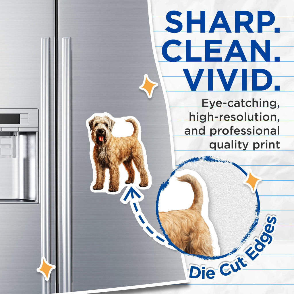 (2 Pack) Soft Coated Wheaten Terrier Magnets - Wheaten Dog Owner Decor - Pet Breed Fridge Magnets - 5 Inches On Longest Side - Thick Durable Magnet - Made in USA - MAG26296