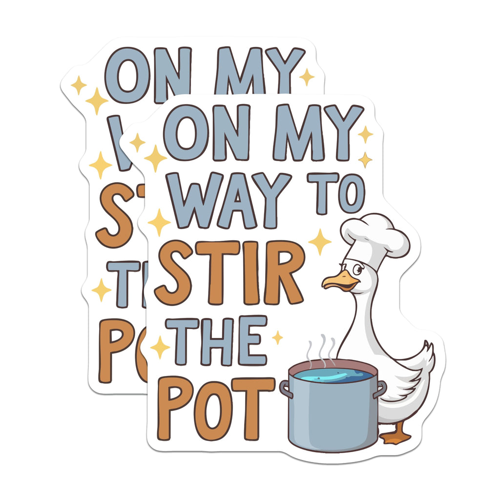 (2 Pack) Funny Goose Magnets - Stir The Pot Chef Animal Decor - Witty Kitchen Refrigerator Humor Appliance Accessory - 5 Inches On Longest Side - Thick Durable Magnet - Made in USA - MAG22945