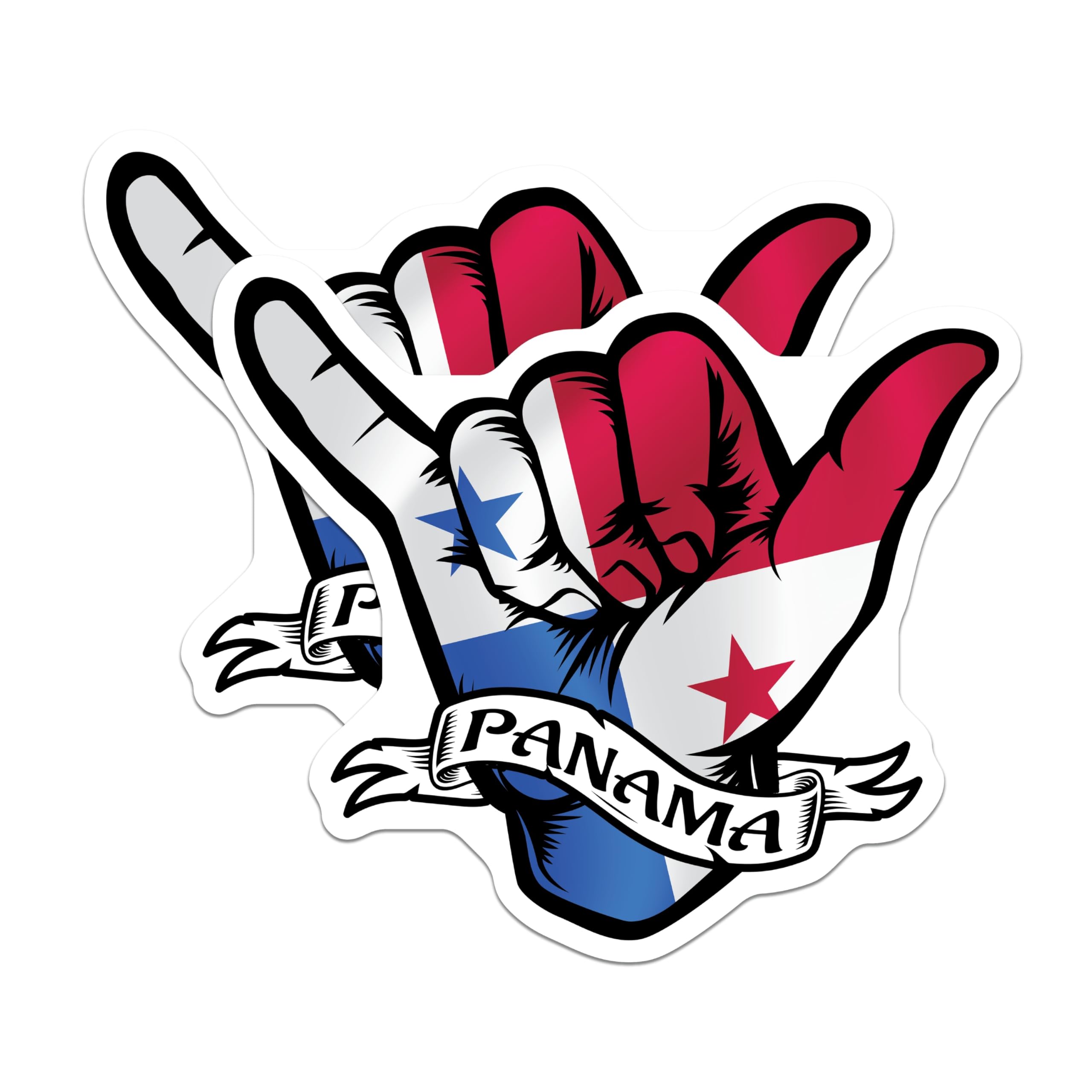 (2 Pack) Panama Flag Magnets - Shaka Sign Decor - Panamanian Pride Souvenirs - 5" On Longest Side - Premium Magnet - for Cars, Refrigerators, Toolboxes, Lockers - Made in USA - MAG18186