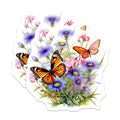 (2 Pack) Butterfly Floral Magnets - Flower Garden Decor - Spring Refrigerator Magnets - 5" On Longest Side - Premium Magnet - for Cars, Refrigerators, Toolboxes, Lockers - Made in USA - MAG14763