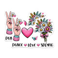 (2 Pack) Peace Love Spring Magnets - Floral Bouquet - Hand Sign Art - 5" On Longest Side - for Cars, Fridges, Toolboxes - Made in USA - MAG8012