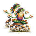 (2 Pack) Yoga Frog Magnets - Mushroom Meditating Toad - Peaceful Hippie Decor - 5" On Longest Side - Premium Magnet - for Cars, Refrigerators, Toolboxes, Lockers - Made in USA - MAG17000