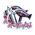 (2 Pack) Hairstylist Salon Decor Magnets - Cosmetology Student - Hairdresser Appreciation - 5 Inches On Longest Side - Thick Durable Magnet - Made in USA - MAG36841